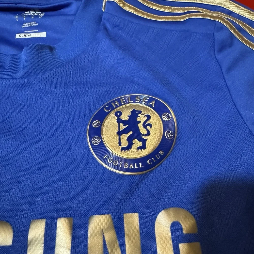 CHELSEA FC 2012/2013 HOME FOOTBALL SOCCER SHIRT JERSEY BLUE ADIDAS ADULT S GOLD